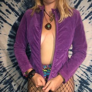 Purple with green lining wilson’s leather jacket